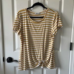 ✨3/$15 Yellow Striped Tie Shirt